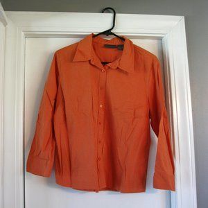 5/$25 Sale! Orange Relativity 3/4 sleeve blouse